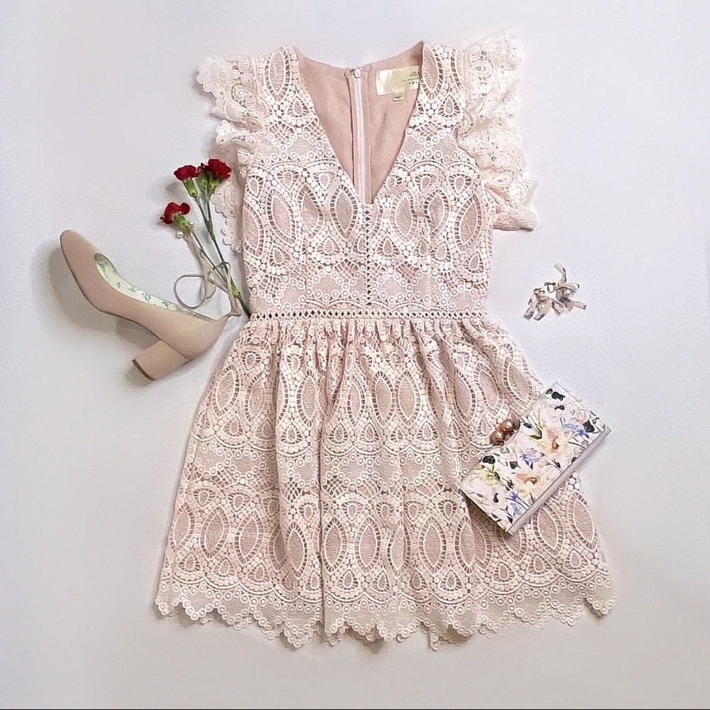 J.O.A Pink Lace Dress - Size S